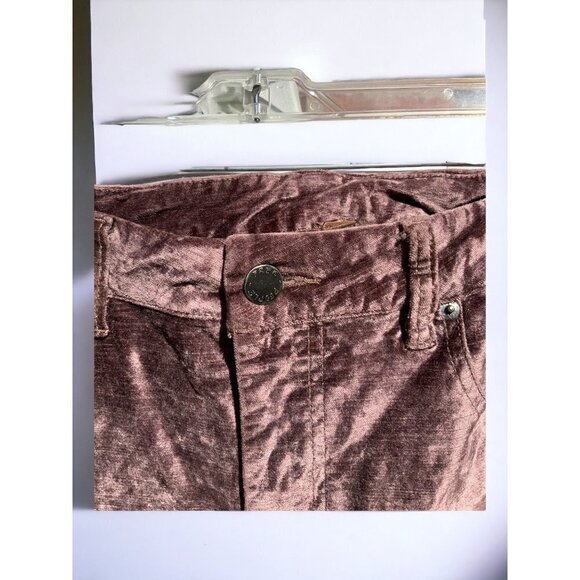 FREE PEOPLE TAUPE BROWN CRUSHED VELVET STRAIGHT LEG 5 POCKET PANTS JEANS SIZE 29 - Picture 4 of 10